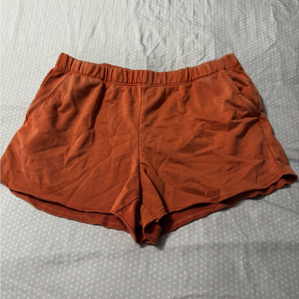 Colsie Women's Athletic Shorts in Rust Orange